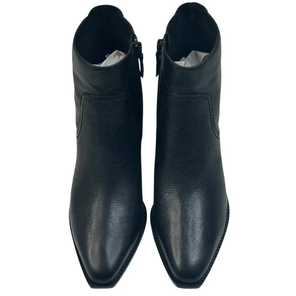 COLE HAAN Naia Black Leather Ankle Boots Womens Size 7B Side Zip New $200 O - Picture 2 of 12